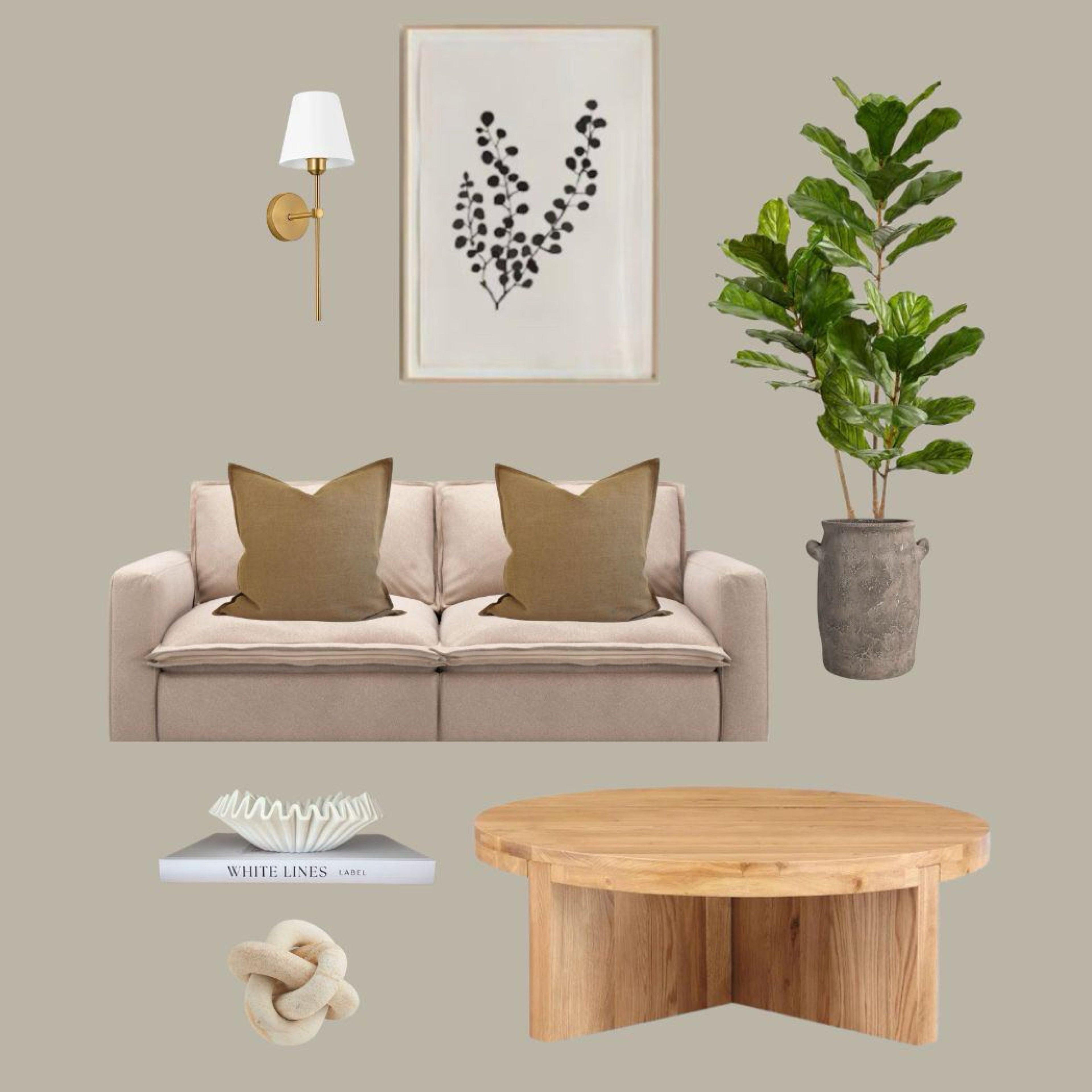 Shell Beige Pet-Friendly Sofa Organic Modern