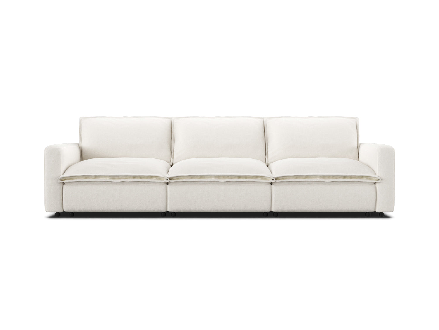 white 3 seat sectional couch, modular