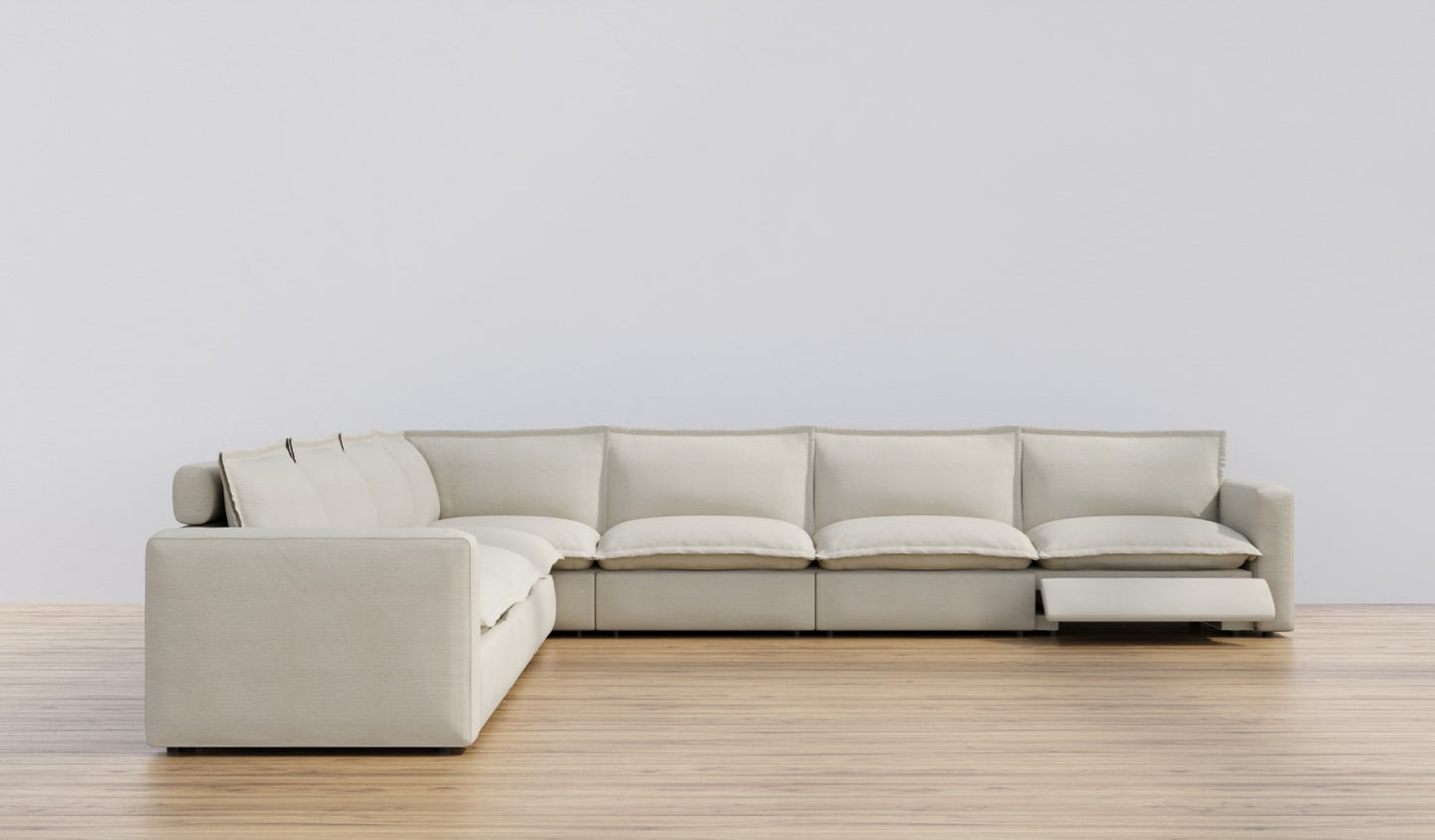 Coconut Seven Seat Luxe L-Shaped Sectional