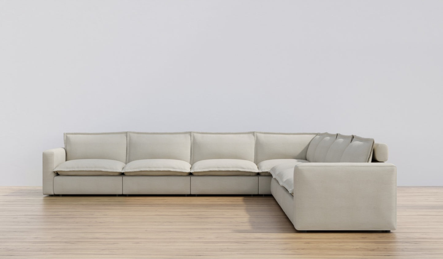 Coconut Seven Seat Luxe L-Shaped Sectional