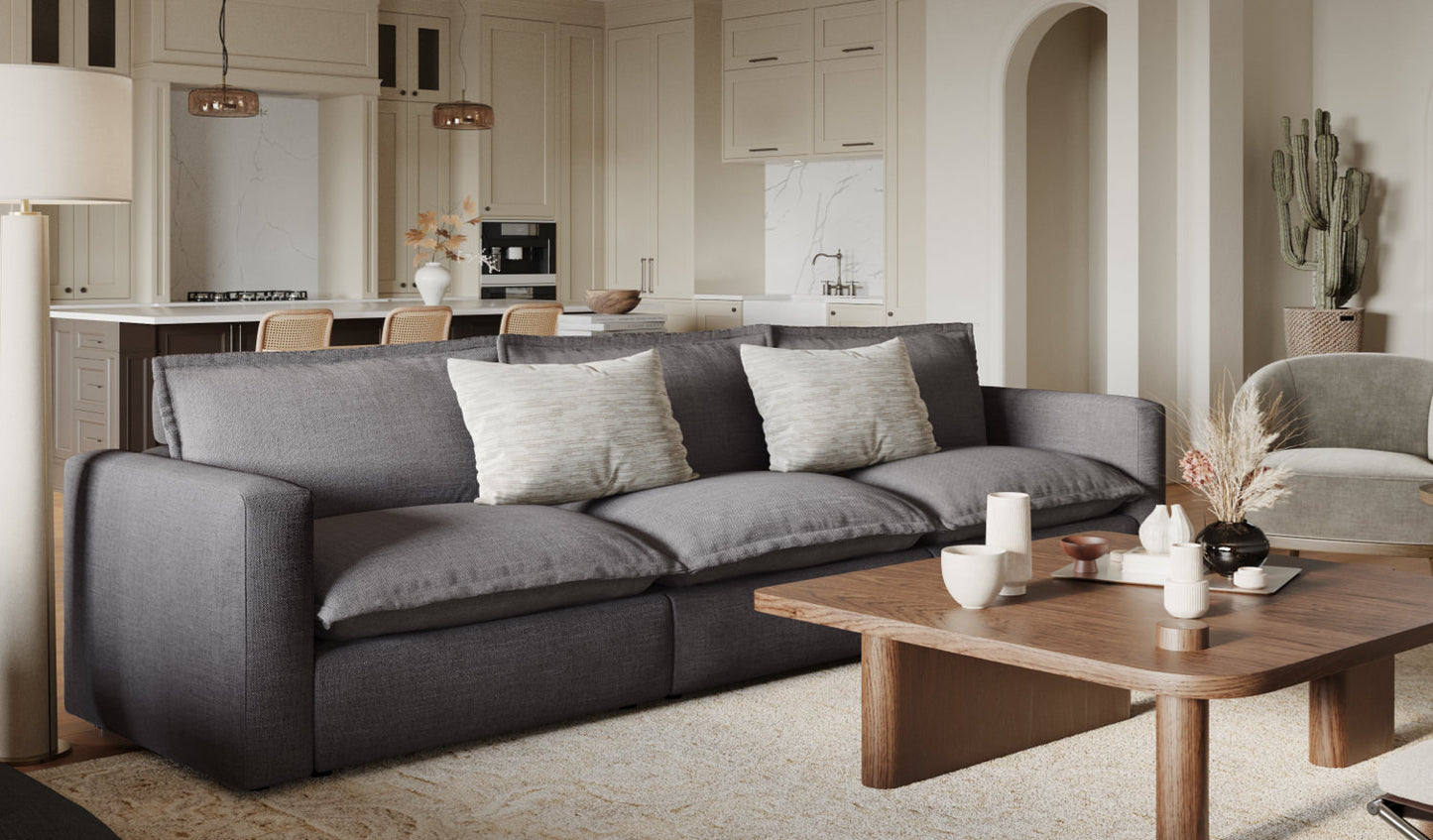 Gloomy Day In Three Seat Luxe Sofa