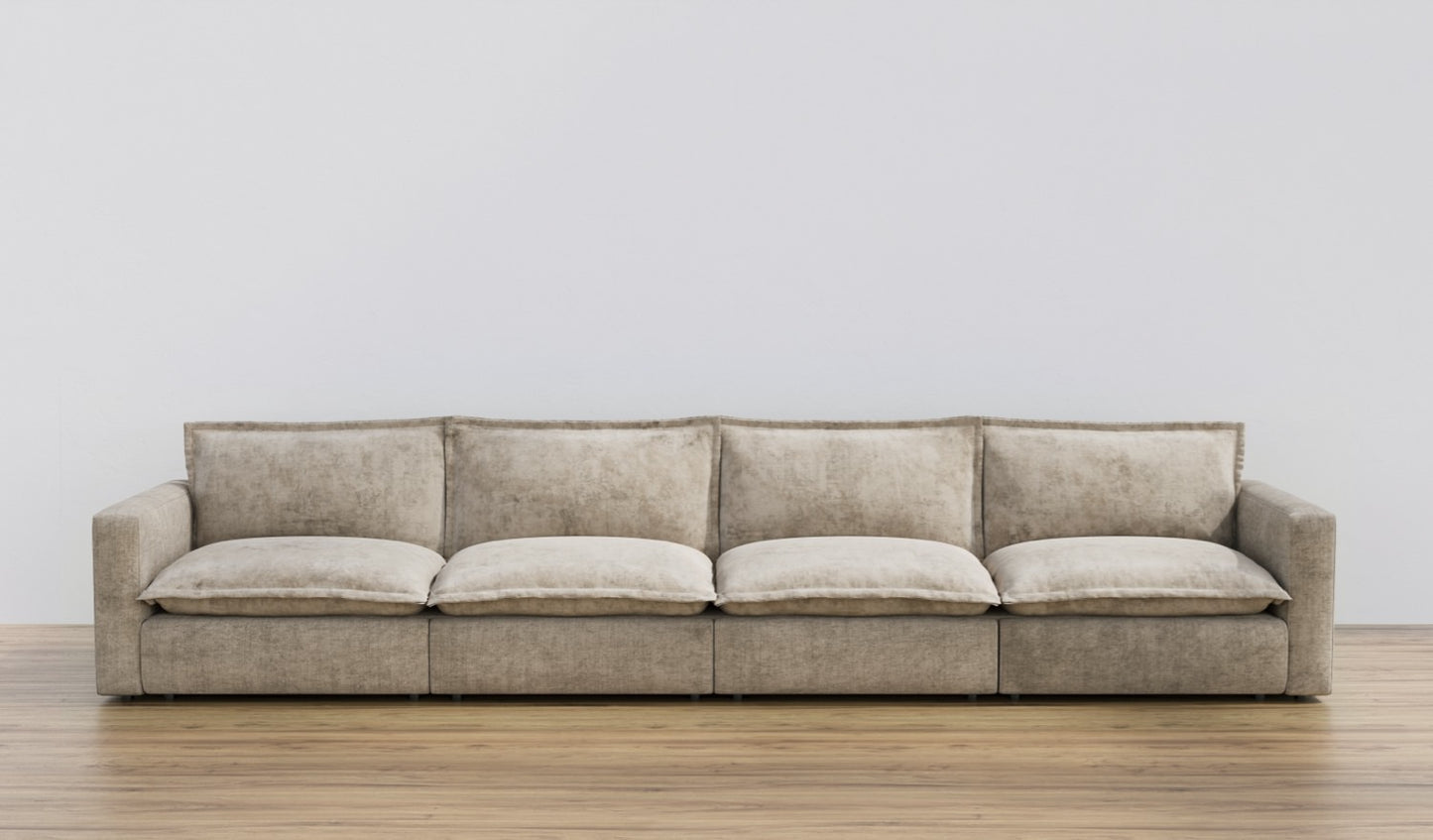 Warm Sand Four Seat Luxe Sofa