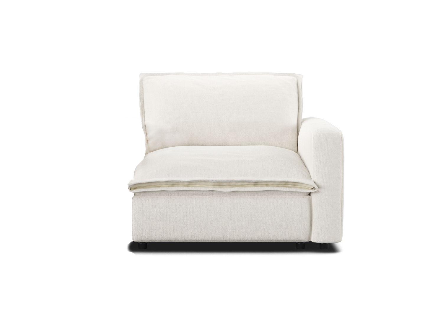 Modular couch piece: right corner seat in white linen