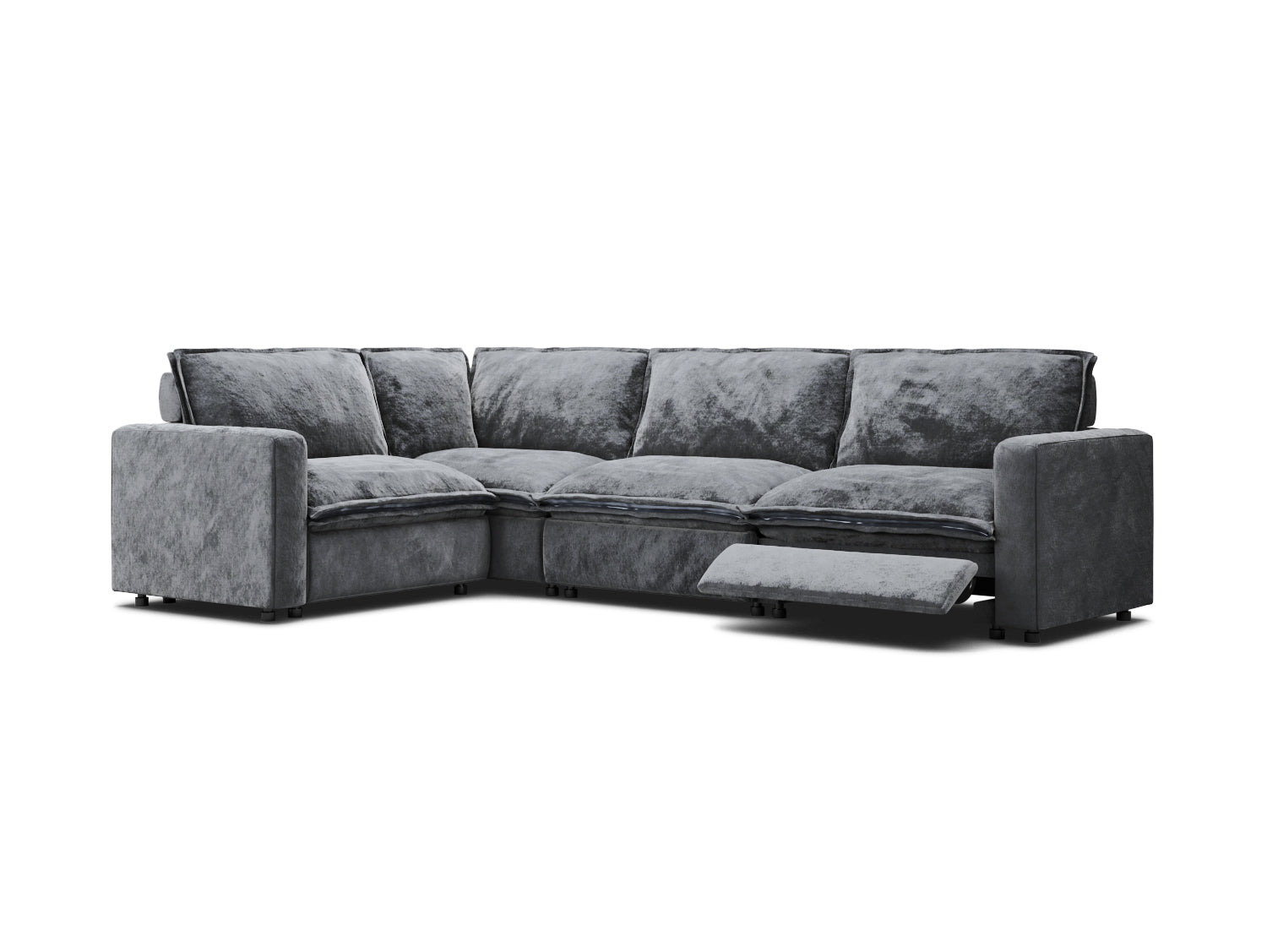 Sectional couch with hotsell chaise and recliner