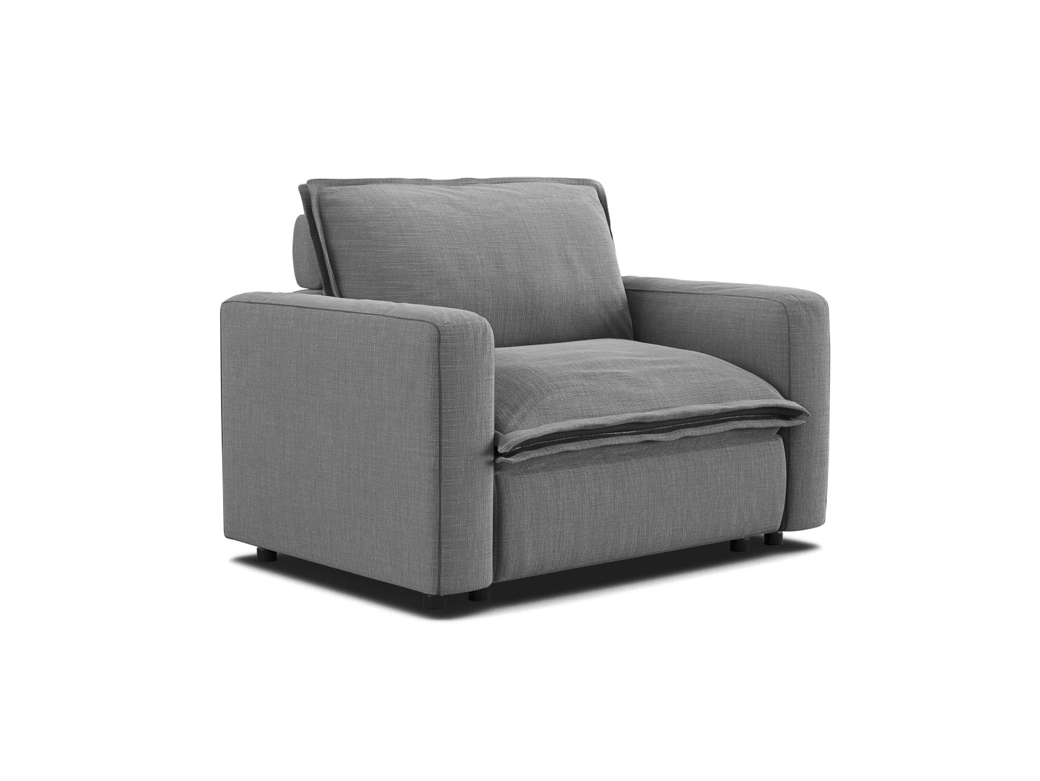 Grey linen armchair, modular